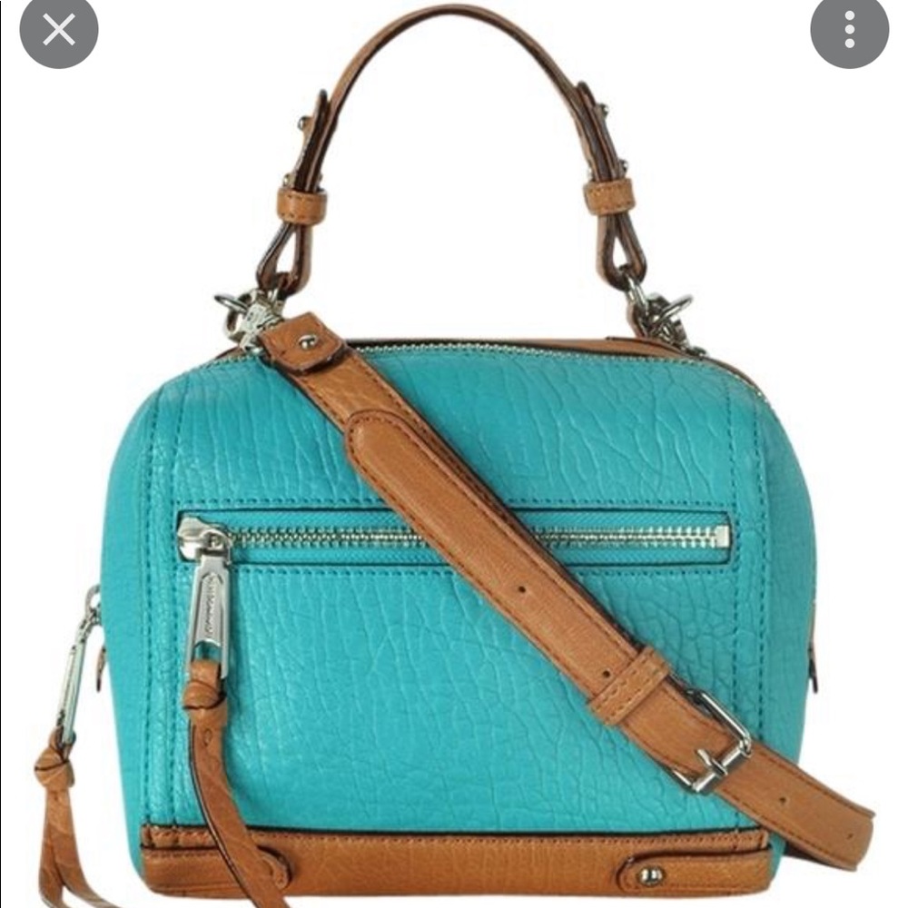 Rebecca Minkoff Caleb Color Mini
Teal/Brown Leather Satchel